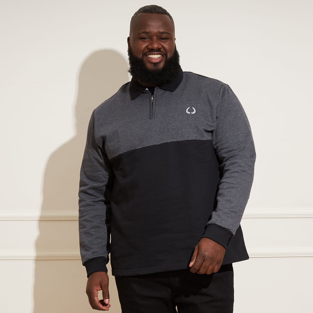 Polo Masculina Plus Size Manga Longa | Montreal Moda e Casa
