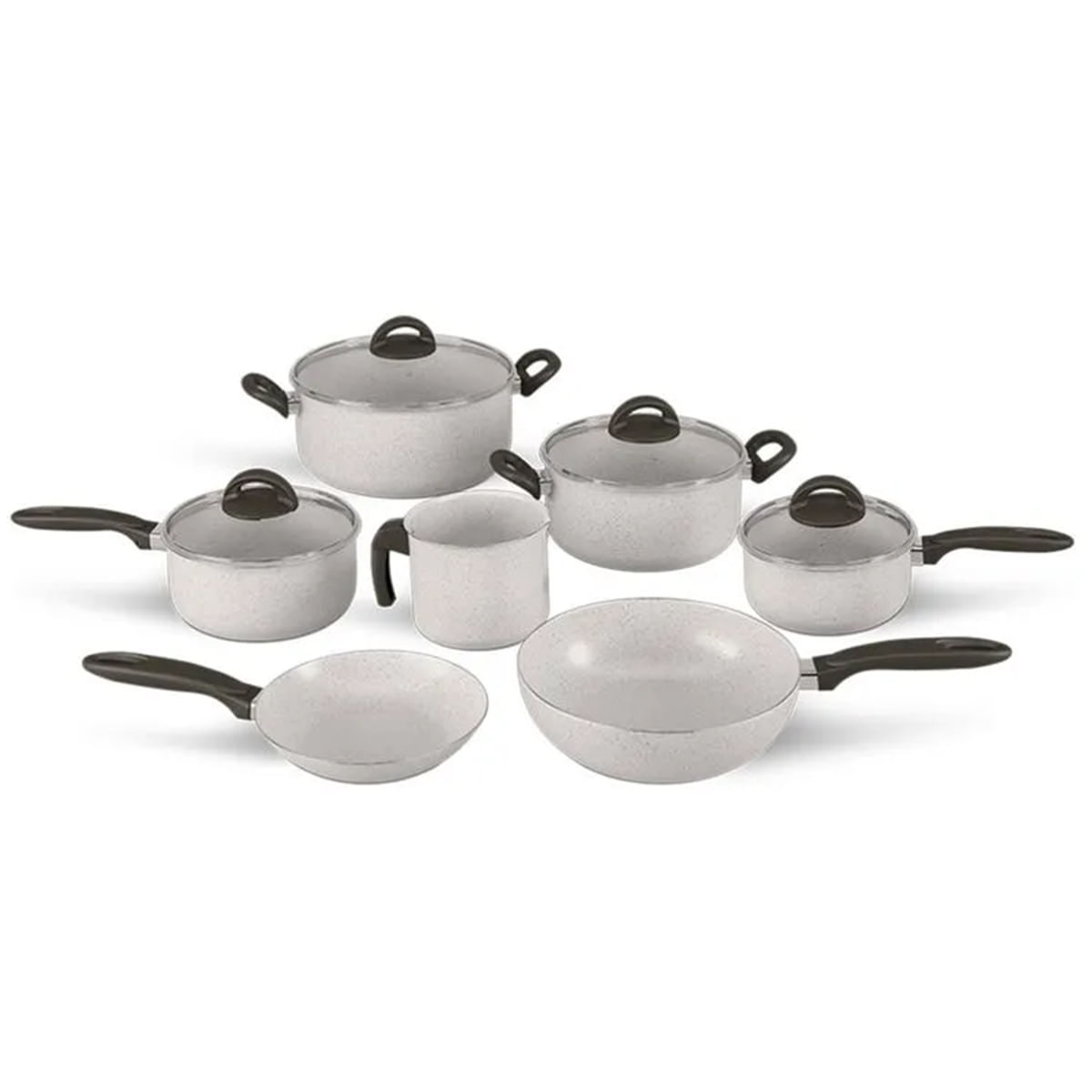 Jogo de Panelas Ceramic Life Suprema 7 Peças Vanilla Brinox
