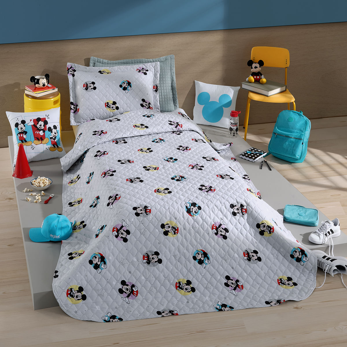 Cobre-Leito-Solteiro-Mickey-Dots-Hedrons