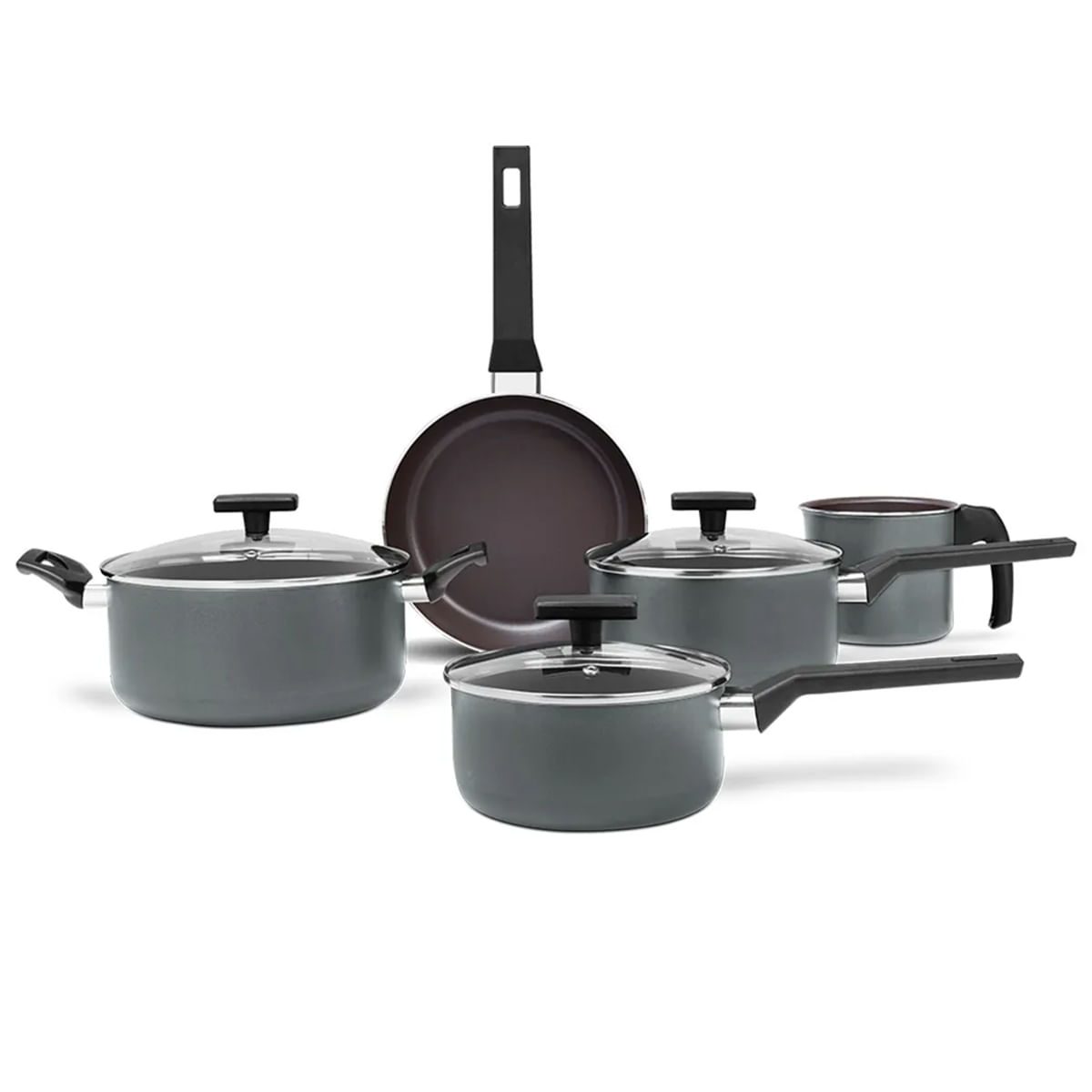 Jogo de Panelas Brinox Antiaderente Ceramic Life 5 Peças