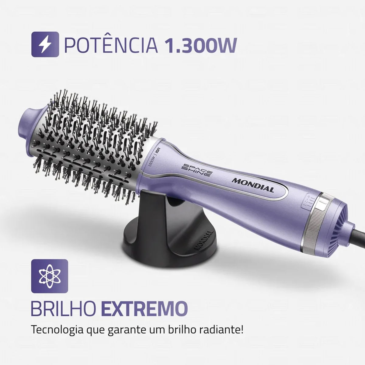 Escova Secadora Space Shine Es-21 Bivolt Lilás Mondial | Montreal