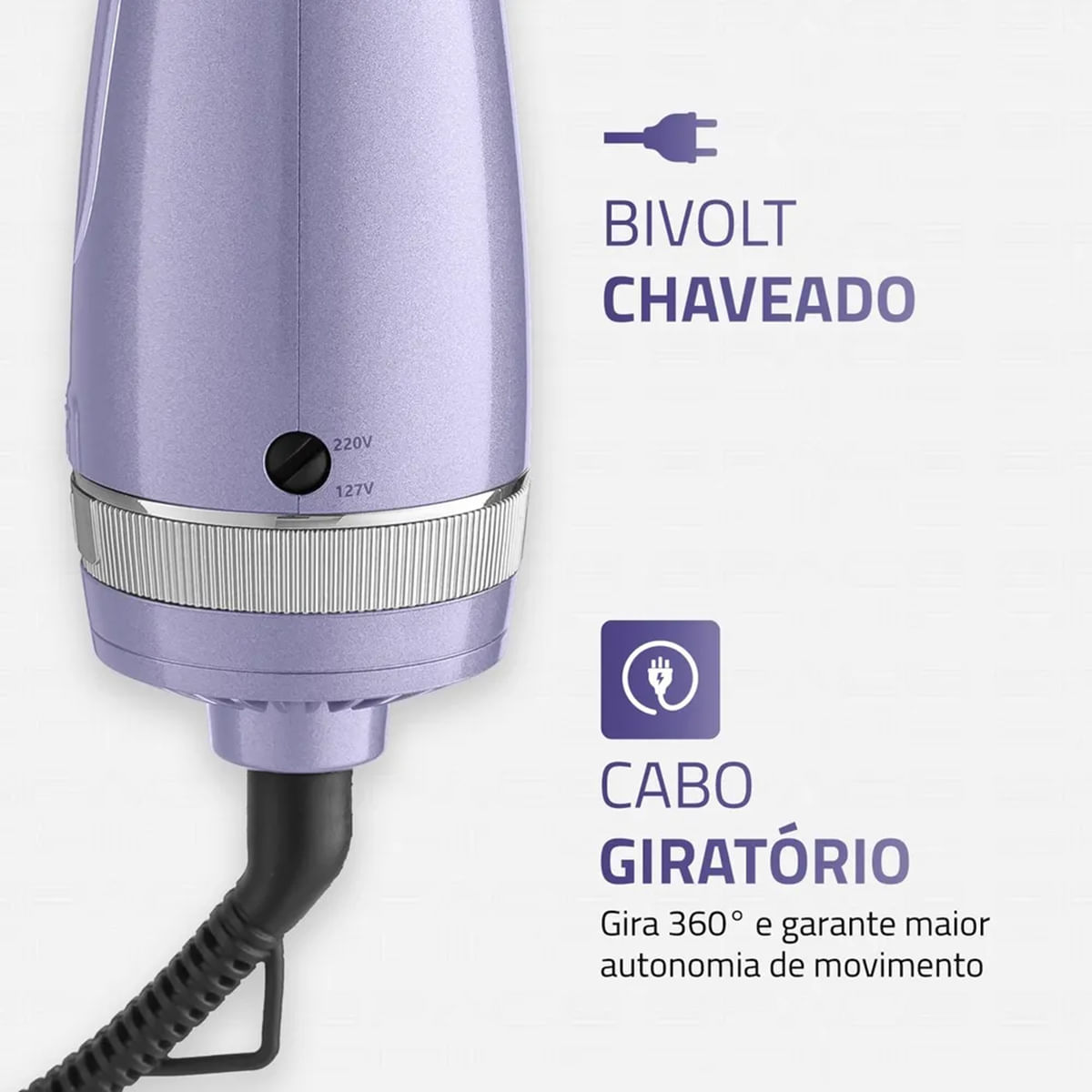 マイキュレット ラベンダーパープル Escova Secadora Space Shine Es-21 Bivolt Lilás Mondial | Montreal